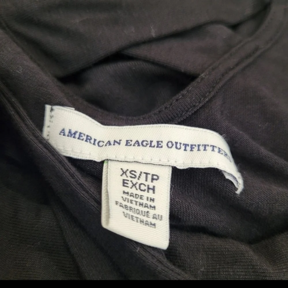 AMERICAN Eagle Women's Sleeveless Strappy Black Criss Cross Swing Mini Dress XS - Picture 9 of 10